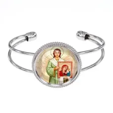 Браслет металлический, цвет серебро, Ангел с иконой C1114034
