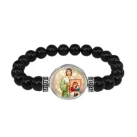 Браслет из чёрного агата, Ангел с иконой C1114056