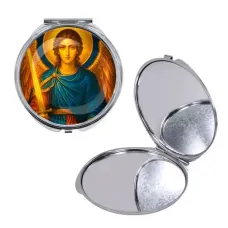 Круглое складное зеркало, цвет серебро, Архангел Михаил C1115016