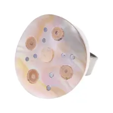 Безразмерное кольцо с перламутром, d.3см UC159