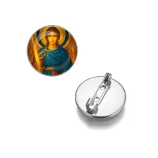 Круглый значок, цвет серебро, Архангел Михаил C1115023