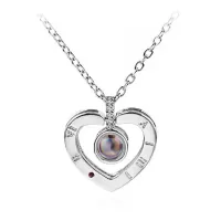 Кулон Я тебя люблю на 100 языках мира, Сердце, серебр. 1F0055-2