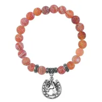 Браслет Подкова (Счастье), Африканский агат BSP-08-31