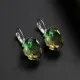 Серьги с посеребрением, цвет зеленый/красный, 29х13х5мм 1G0028-2