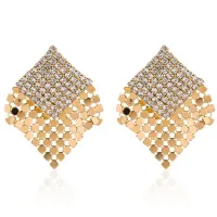 Серьги со стразами, 40х35х12мм 1G0037