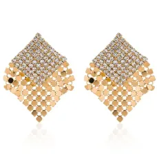 Серьги со стразами, 40х35х12мм 1G0037