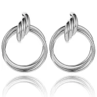 Серьги под серебро, 65х50х10мм 1G0057-2