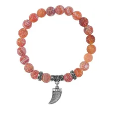 Браслет Клык (сила, мужество, воля, энергия), Африканский агат BSP-08-2077