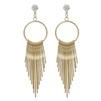 Серьги Фантазия 112х11мм, цвет золотой 1G0075-1