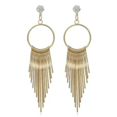 Серьги Фантазия 112х11мм, цвет золотой 1G0075-1