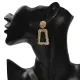 Серьги Рамка, цвет золотой, 45х25х10мм 1G0077-1