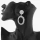 Серьги Овал 54х11мм, цвет серебряный 1G0085-2