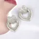 Серьги Сердце, цвет серебряный, 40х30х10мм 1G0090-2