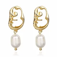 Серьги с барочным жемчугом, 35х15х10мм 1G0091-1