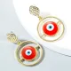 Серьги от сглаза со стразами 45х11мм, цвет красный 1G0100-3