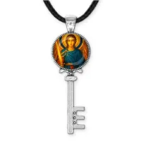 Кулон ключ, цвет серебро, со шнурком, Архангел Михаил C1115043