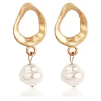 Серьги с барочным жемчугом, 35х14х12мм 1G0108-3