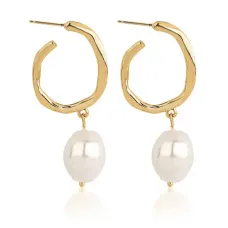 Серьги с барочным жемчугом 48х21х12мм 1G0108-6