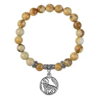 Браслет Волк (защита, сила, победа), Песочная яшма BSP-09-07