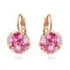 Серьги с позолотой и розовыми кристаллами 21х13мм 1G0115