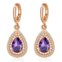 Серьги Капля с позолотой 33х8мм 1G0127