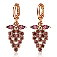 Серьги Виноград с позолотой 41х8мм 1G0128