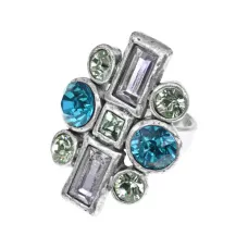 Безразмерное кольцо с кристаллами, 3,5х2,5см UC165