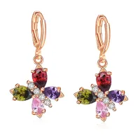 Серьги Бабочка с позолотой 33х8мм 1G0134