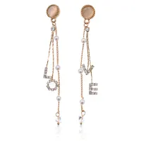 Серьги LOVE со стразами 96х11мм 1G0143