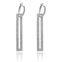 Серьги Вечерние со стразами, цвет серебряный 1G0144-2