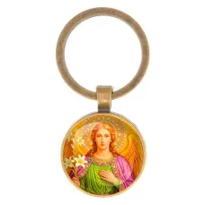 Круглый брелок, цвет бронза, Архангел Михаил C1116017