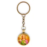 Круглый брелок, цвет бронза, с цепочкой, Архангел Михаил C1116018