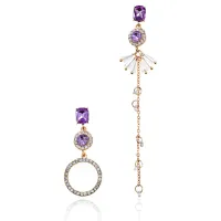 Асимметричные серьги со стразами 1G0145