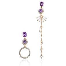 Асимметричные серьги со стразами 1G0145