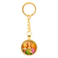 Круглый брелок, цвет золото, с цепочкой, Архангел Михаил C1116020