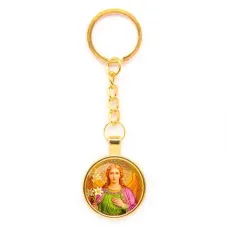 Круглый брелок, цвет золото, с цепочкой, Архангел Михаил C1116020