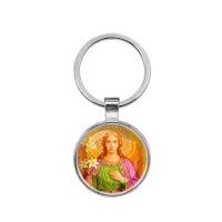 Круглый брелок, цвет серебро, Архангел Михаил C1116021