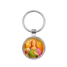 Круглый брелок, цвет серебро, Архангел Михаил C1116021