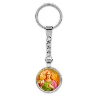 Круглый брелок, цвет серебро, с цепочкой, Архангел Михаил C1116022