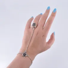 Браслет-кольцо Роза, цвет серебряный UC168-02