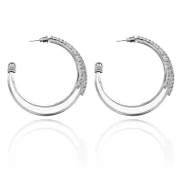 Серьги Обручи, цвет серебро 1G0191-2