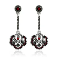 Серьги-подвески со стразами 1G0227