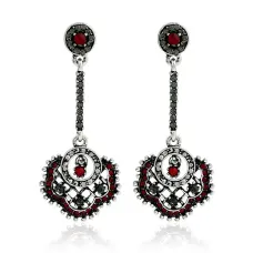 Серьги-подвески со стразами 1G0227