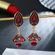 Серьги Колокольчик, цвет красный 1G0230-1