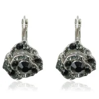 Серьги Горный хрусталь, цвет черный 1G0241