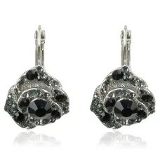 Серьги Горный хрусталь, цвет черный 1G0241