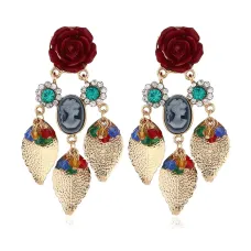 Серьги Камея с листьями 1G0242