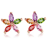 Серьги Цветок с позолотой 1G0264