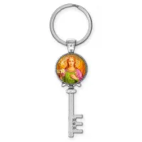 Брелок ключ, цвет серебро, с кольцом для ключей, Архангел Михаил C1116044