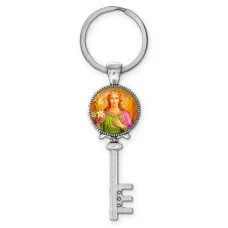 Брелок ключ, цвет серебро, с кольцом для ключей, Архангел Михаил C1116044